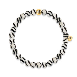 Bliss | Gold Essence Black Wavy Lines Agate Bracelet