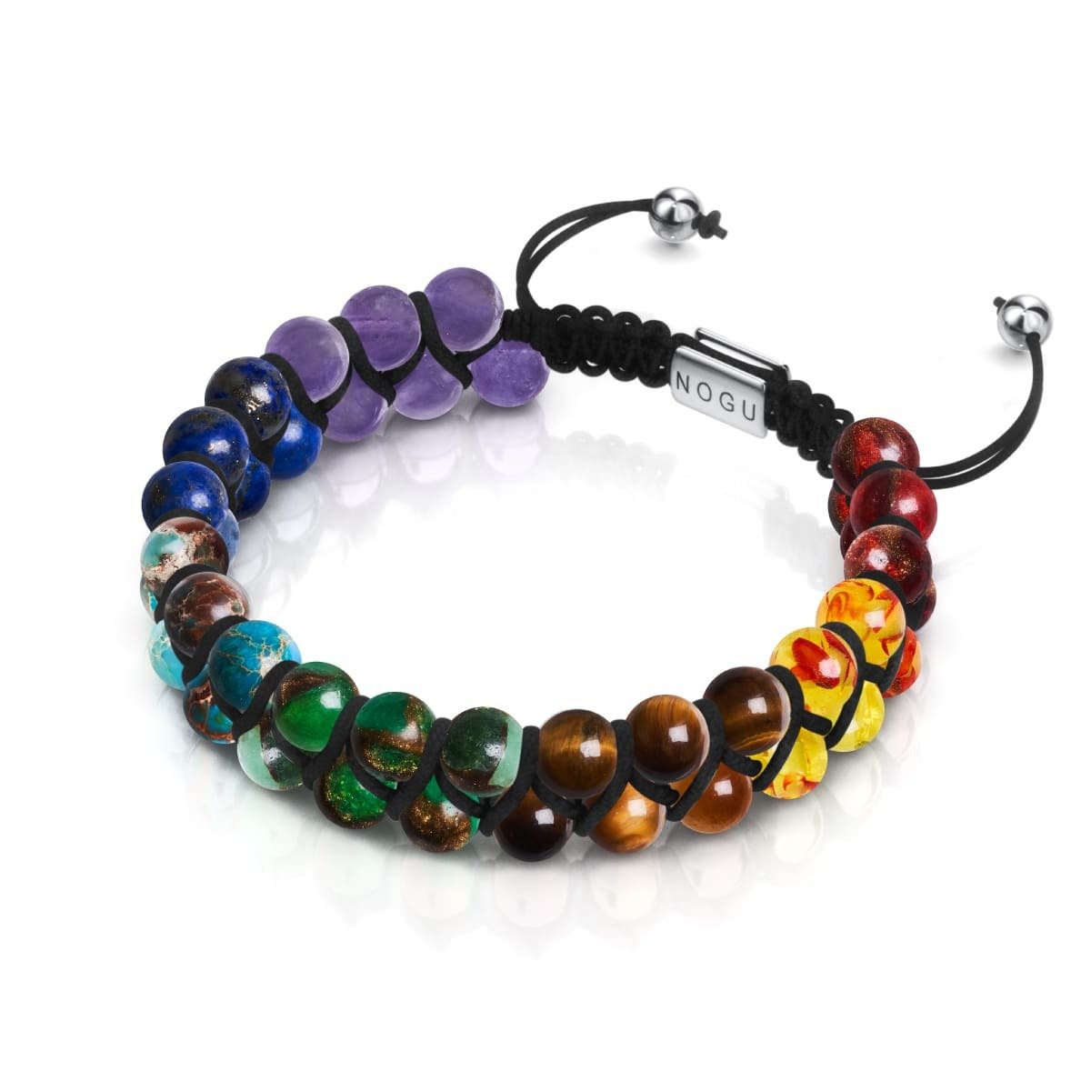 Rainbow Chakra | 7 Gemstone Bracelet | Men's