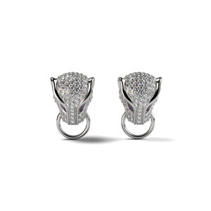 Panthera by Keysi Sayago | 18k White Gold | Cubic Zirconia Crystal Earrings