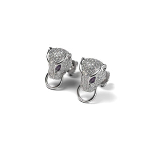 Panthera by Keysi Sayago | 18k White Gold | Cubic Zirconia Crystal Earrings