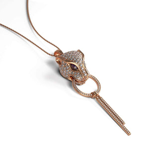 Panthera by Keysi Sayago | 18k Rose Gold | Cubic Zirconia Crystal Necklace