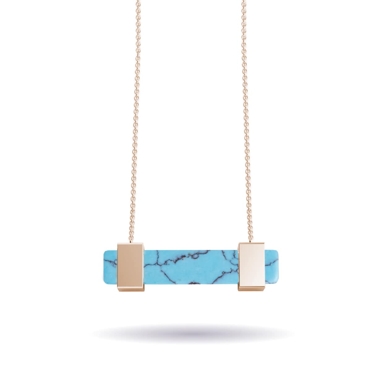 Turquoise | Rose Gold | Gemstone Bar Necklace